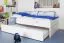 Bettrahmen für Kinder 90 x 200 cm mit Ausziehbett 90 x 190 cm als Gästebett-Funktion | Massivholz: Buche | Weiß Lackiert | inkl. 2. Liegeplatz 90 x 190 cm ausziehbar und 2 Rollrost Abbildung