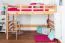Jugendhochbett 120 x 200 cm | Massivholz: Buche | Natur Lackiert | umbaubar in Einzelbett | Premium-Qualität | inkl. Rollrost Abbildung