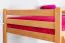 Jugendhochbett 120 x 200 cm | Massivholz: Buche | Natur Lackiert | umbaubar in Einzelbett | Premium-Qualität | inkl. Rollrost Abbildung