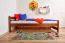 Bettrahmen für Kinder / Kinderbett 100 x 200 cm | Massivholz: Kiefer | Nuss Lackiert Abbildung