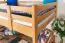 Jugendhochbett 120 x 190 cm | Massivholz: Buche | Natur Lackiert | umbaubar in Einzelbett | Premium-Qualität | inkl. Rollrost Abbildung