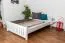 Bettrahmen für Kinder / Kinderbett 140 x 200 cm | Massivholz: Buche | Weiß Lackiert Abbildung