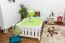 Bettrahmen für Kinder / Kinderbett 100 x 200 cm | Massivholz: Kiefer | Weiß Lackiert Abbildung