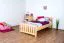 Bettrahmen für Kinder / Kinderbett 100 x 200 cm | Massivholz: Kiefer | Natur Lackiert Abbildung