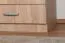 Schmaler Kleiderschrank | 2 Drehtüren | 3 Schubladen | 1 Fach | mit Kleiderstange | 75 cm breit | Farbe: Braun Abbildung