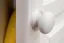 Kleiderschrank | 2 Drehtüren | 4 Fächer | mit Kleiderstange | 80 cm breit | Massivholz | Farbe: Weiß Abbildung