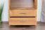 90 cm breiter Kleiderschrank mit 2 Türen, 4 Fächern und 2 Schubladen aus Massiv-Holz | Farbe: Natur | Tiefe: 40 cm Abbildung