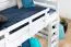 Jugendhochbett 120 x 190 cm | Massivholz: Buche | Weiß Lackiert | umbaubar in Einzelbett | Premium-Qualität | inkl. Rollrost Abbildung