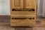 90 cm breiter Kleiderschrank mit 2 Türen, 4 Fächern und 2 Schubladen aus Massiv-Holz | Farbe: Natur | Tiefe: 40 cm Abbildung