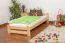 Kinderbett 90 x 200 cm | Massivholz: Kiefer | Natur Lackiert | inkl. Rollrost Abbildung