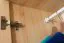 Kleiderschrank | 2 Drehtüren | 2 Schubladen | 1 Fach | mit Kleiderstange | 90 cm breit | Massivholz | Farbe: Natur Abbildung