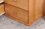 Kleiderschrank | 3 Drehtüren | 4 Schubladen | 4 Fächer | mit Kleiderstange | 154 cm breit | Massivholz | Farbe: Erle Abbildung