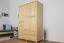 Kleiderschrank | 3 Drehtüren | 2 Schubladen | 5 Fächer | mit Kleiderstange | 135 cm breit | Massivholz | Farbe: Natur Abbildung