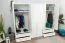 Kleiderschrank | 6 Drehtüren | 4 Schubladen | 5 Fächer | mit 3 Kleiderstangen | 277 cm breit | Farbe: Weiß Abbildung