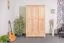 Kleiderschrank | 3 Drehtüren | 2 Schubladen | 4 Fächer | mit Kleiderstange | 120 cm breit | Massivholz | Farbe: Natur Abbildung
