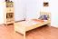 Bettrahmen für Kinder / Kinderbett 80 x 200 cm | Massivholz: Kiefer | Natur Lackiert Abbildung