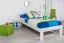 Bettrahmen für Kinder / Kinderbett 100 x 200 cm | Massivholz: Kiefer | Weiß Lackiert Abbildung