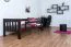 Bettrahmen für Kinder / Kinderbett 90 x 200 cm | Massivholz: Kiefer | Walnussfarben Lackiert Abbildung