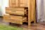 90 cm breiter Kleiderschrank mit 2 Türen, 4 Fächern und 2 Schubladen aus Massiv-Holz | Farbe: Natur | Tiefe: 40 cm Abbildung