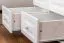 Kleiderschrank | 2 Drehtüren | 2 Schubladen | 1 Fach | mit Kleiderstange | 80 cm breit | Massivholz | Farbe: Weiß Abbildung