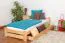 Kinderbett 90 x 200 cm | Massivholz: Kiefer | Natur Lackiert | inkl. Rollrost Abbildung