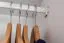 Kleiderschrank | 2 Drehtüren | 4 Fächer | mit Kleiderstange | 80 cm breit | Massivholz | Farbe: Weiß Abbildung