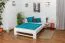 Bettrahmen für Kinder / Kinderbett 140 x 200 cm | Massivholz: Buche | Weiß Lackiert Abbildung