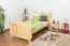 Bettrahmen für Kinder / Kinderbett 90 x 200 cm | Massivholz: Kiefer | Natur Lackiert Abbildung