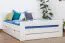 Buche Schubladenbett 140 x 200 cm Weiß Abbildung