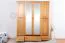 Kleiderschrank mit Spiegel, Kiefer Massivholz Erlefarben - Abmessung: 195 x 162 x 60 cm (H x B x T) Abbildung