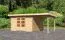 Gartenhaus SET mit Pultdach inkl. Anbaudach, Farbe: Naturbelassen, Grundfläche: 9,52 m²