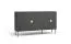 Kommode mit zwei Schubladen Amfipoli 02, Sideboard, zwei Türen, Farbe: Schwarz mit Holzstruktur, Soft-Close-Funktion, Maße: 87,5 x 160 x 40 cm, zwei Fächer