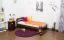 Kinderbett / Jugendbett Kiefer Vollholz massiv Nussfarben A5, inkl. Lattenrost - Abmessung 90 x 200 cm
