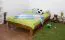 Kinderbett / Jugendbett  Kiefer Vollholz massiv Eichefarben A10, inkl. Lattenrost - Abmessung 120 x 200 cm
