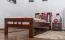 Kinderbett / Jugendbett "Easy Premium Line" K8, Buche Vollholz massiv dunkelbraun lackiert - Maße: 90 x 190 cm