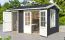 Gartenhaus G170 Carbongrau inkl. Fußboden - 44 mm Blockbohlenhaus, Grundfläche: 9,40 m², Satteldach
