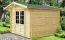 Holz-Gartenhaus 2,48 x 2,98 Meter (inkl. Dach) | Naturbelassen | Satteldach | 34 mm Blockbohlen-Haus Abbildung