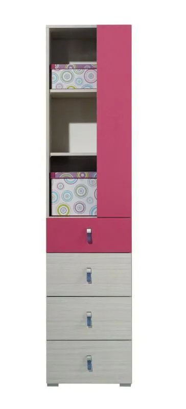 Schrank Kinderzimmer Rosa / Weiß 190x45x40 cm Abbildung