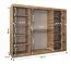 Schiebetürenschrank / Kleiderschrank Jan 06B mit Spiegel, Farbe: Weiß matt / Schwarz - Abmessungen: 200 x 250 x 62 cm ( H x B x T)