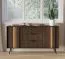Kommode | Farbe: Eiche Dunin | 3 Schubladen | inkl. LED-Beleuchtung | 154 x 40 x 83 cm | 2 Türen | Soft-Close Funktion | 4 Fächer | Sideboard | schlanke Metallbeine