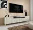 TV-Unterschrank | Kaschmir | Push-to-open Funktion | 2 Drehtüren | 1 Kipptür | Maße: 200 x 40 x 54 cm | Beine: Gold | 4 Fächer | TV-Möbel