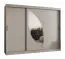 Kleiderschrank / Schiebetürenschrank Jorasses 24, Farbe: Kaschmir, Aluminiumschienen, 10 Fächer, 2,5 Meter breit, zwei Spiegeltüren, zwei Kleiderstangen