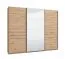 Kleiderschrank | 3-türig | 1 Spiegeltür | Farbe: Eiche Artisan | 3 Kleiderstangen | Maße: 167 x 61 x 217 cm | Schiebetürenschrank | sehr breit | 3 Fächer