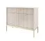Elegante Kommode mit zwei Schubladen Worthing 66, Farbe: Kaschmir, Maße: 83 x 104 x 39 cm, ABS-Kantenschutz, Beine und Griffe: Gold, vier Fächer