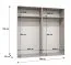 Drehtürenschrank mit Soft-Close-Funktion | Farbe: Walnuss | 2 Meter breit | zwei Kleiderstangen | Kleiderschrank | Griffe: Silber | zwei Fächer