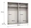 Kleiderschrank / Drehtürenschrank | Farbe: Walnuss | 2 Meter breit | zwei Kleiderstangen | Soft-Close | zwei Spiegeltüren | Griffe: Schwarz | zwei Fächer
