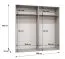 Drehtürenschrank | 4-Türig | Farbe: Schwarz | 2 Fächer | Soft-Close-Funktion | 2 Kleiderstangen | Griffe: Kaschmir | Maße: 200 x 52 x 202 cm | Kleiderschrank | ABS-Kanten