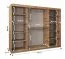 Kleiderschrank / Schiebetürenschrank Musala 24, Farbe: Kaschmir, 2,5 Meter breit, eine Spiegeltür, 10 Fächer, zwei Kleiderstangen, Aluminiumschienen
