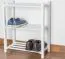 Schuhregal Kiefer Holz massiv, Farbe: Weiß 70x58x26 cm