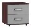 Rollcontainer Tabubil 12, Farbe: Wenge / Grau - Abmessungen: 53 x 50 x 50 cm (H x B x T)